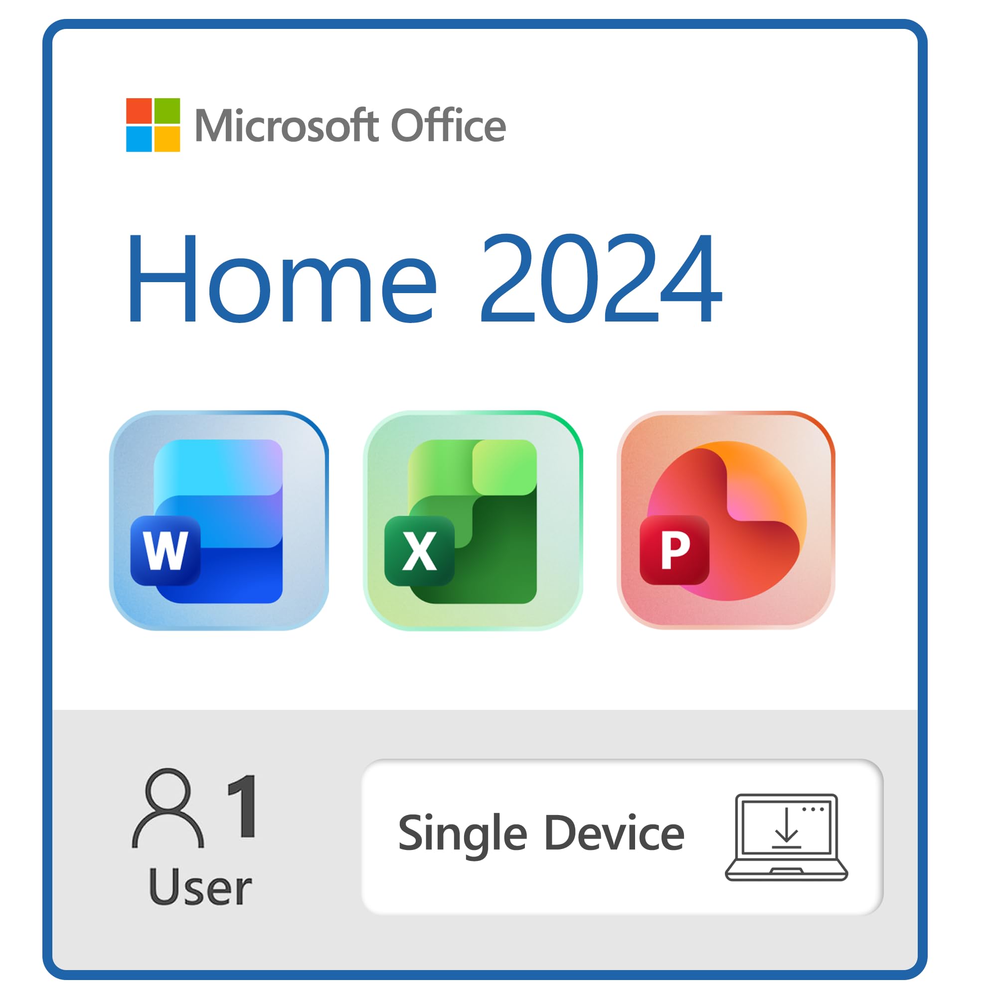 Microsoft Office Home 2024 | Classic Office Apps: Word, Excel, PowerPoint | One-Time Purchase for a single Windows laptop or Mac | Instant Download