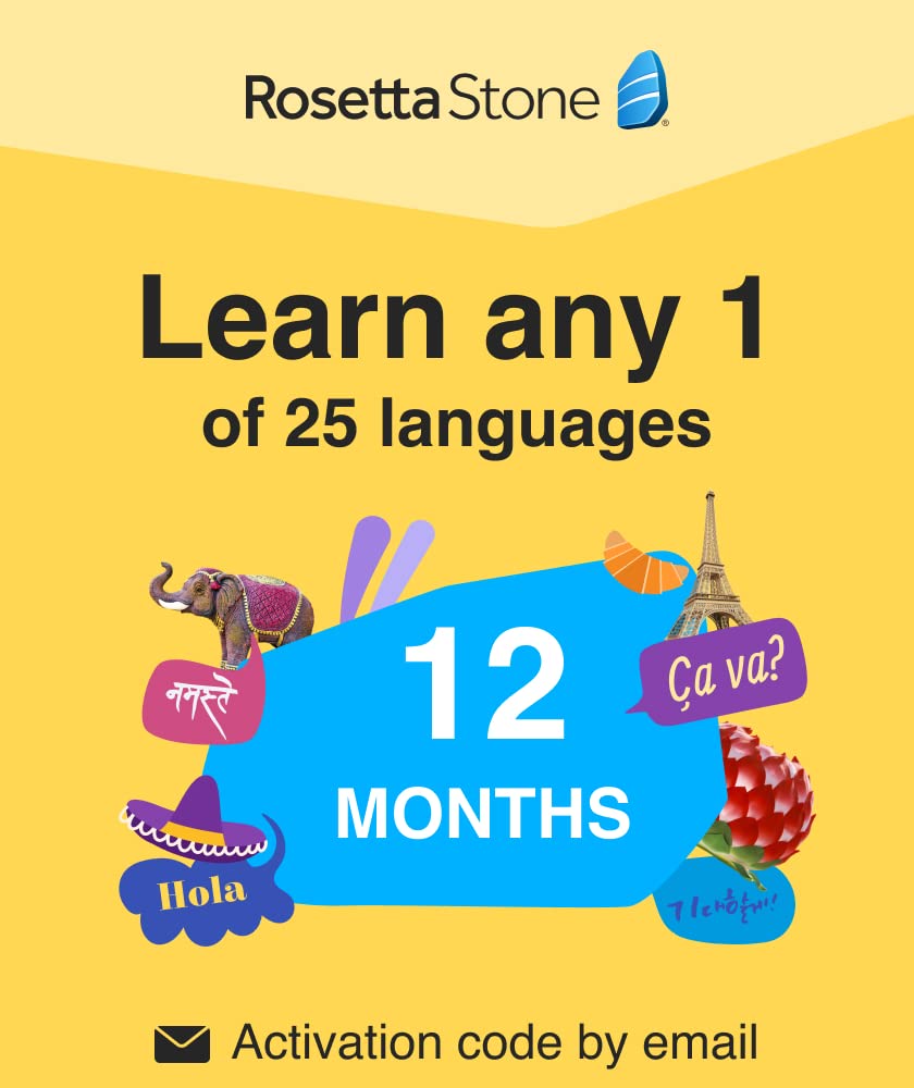 Rosetta Stone Learn ONE of 24+ Languages|12 Months | PC/Mac/iOS/Android Online Code