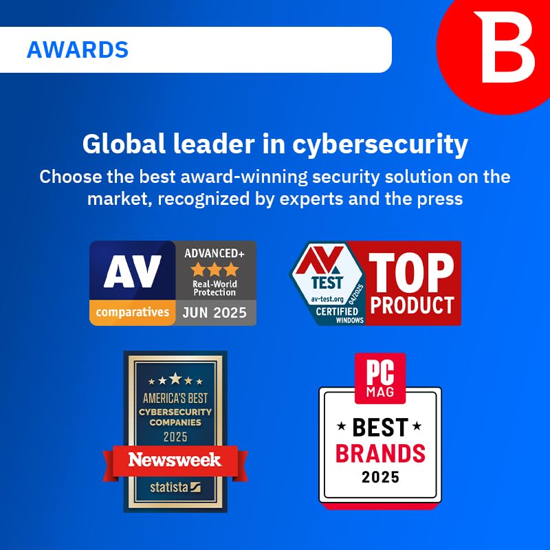 Bitdefender Total Security - 3 Devices | 1 year Subscription with Auto-Renewal | PC/Mac | Activation Code by email [Online Code]