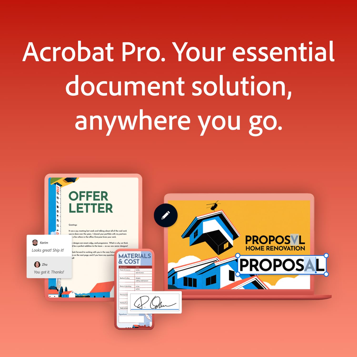 Acrobat Pro | 1-Month Subscription | PDF Software |Convert, Edit, E-Sign, Protect |Activation Required [PC/Mac Online Code]