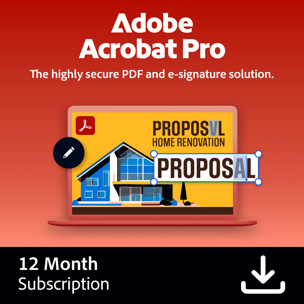 Adobe Acrobat Pro | PDF Software | Convert, Edit, E-Sign, Protect | PC/Mac Online Code | Activation Required